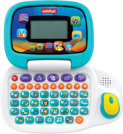 Winfun Lets Learn Bilingual Kids Laptop for Preschoolers Age 3 and Up Educational Toy in English and Spanish with LCD Screen and Interactive Games