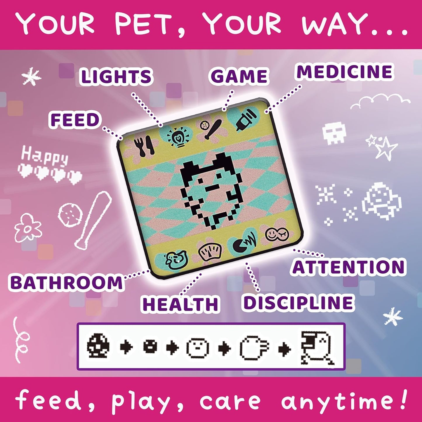 Tamagotchi Original Float Digital Pet, Classic Gen 2 Programming Virtual Toy with Games, Keychain Design, Battery Included, Retro Electronic Toy for Kids & Collectors Ages 8+