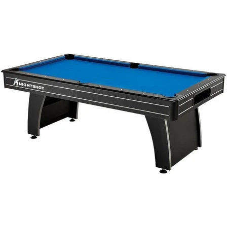8ft Billiard Table Black Finishing in Wooden Base Slate with Ball Return System
