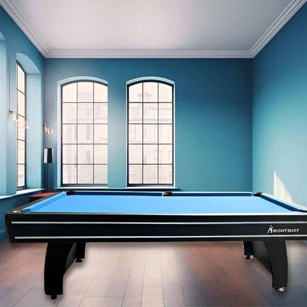 8ft Billiard Table Black Finishing in Wooden Base Slate with Ball Return System