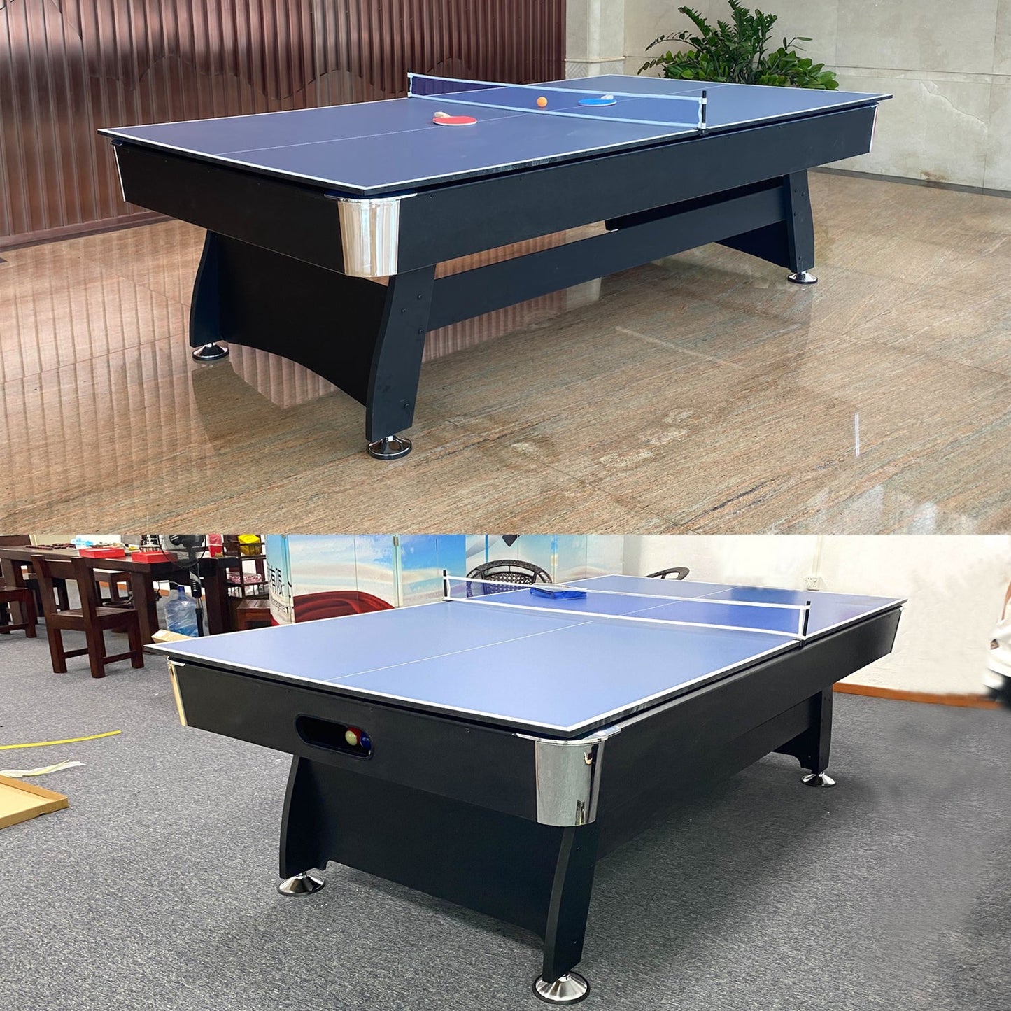 7ft 8ft 3 IN 1 Billiard Pool Tables with Full Accessory Multi-function Home Use Ping Pong Dining Table Convertible 3in1 Portability Pool Table