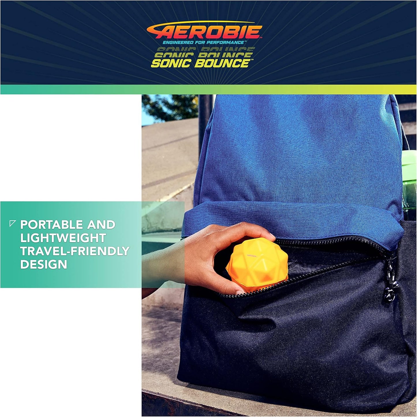 Aerobie Sonic Bounce Pro 3-Pack, Outdoor Flying Disc Toy, Sports Game for Kids and Adults, Durable Plastic, 8+ Years, Active Play, Backyard Fun