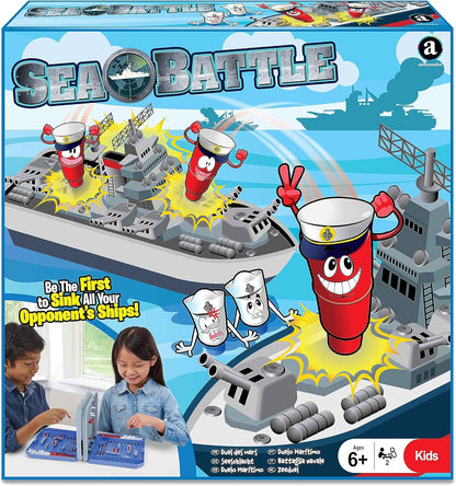 Ambassador Sea Battle Board Game for Kids 3+ Years, Strategy Naval Battle Game for Family and Friends
