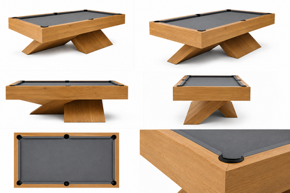 X Billiard Table in Solid Maple Wood | Luxury Modern Pool Table
