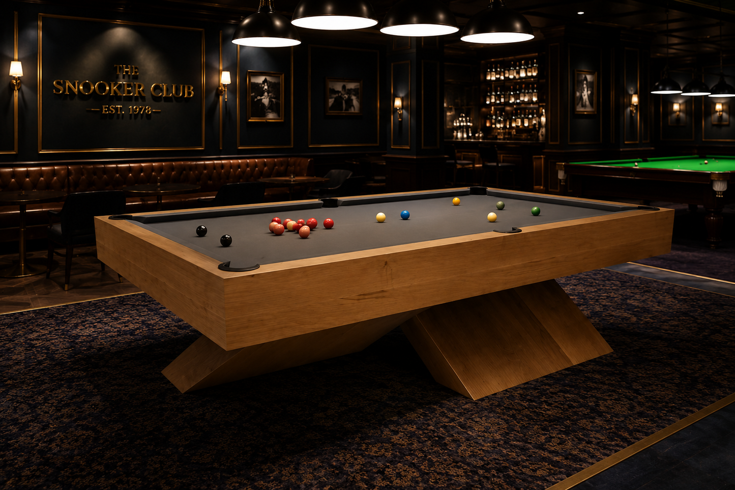 X Billiard Table in Solid Maple Wood | Luxury Modern Pool Table