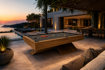 X Billiard Table in Solid Maple Wood | Luxury Modern Pool Table