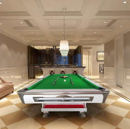9FT pool club billiard table - stone slate with natural slate felt - GREEN
