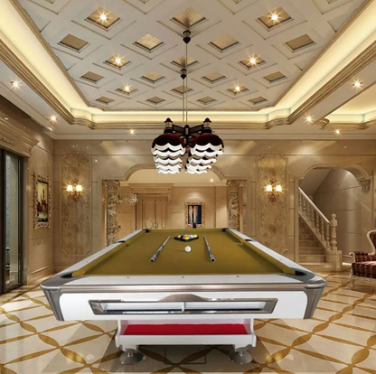 9FT pool club billiard table - stone slate with natural slate felt - GREEN
