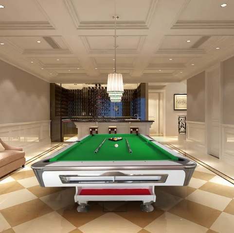 9FT pool club billiard table - stone slate with natural slate felt - GREEN