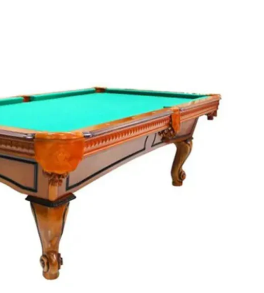 8 Ft Billiard Table, Premium Model - Light Brown With Green Cloth