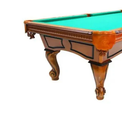 8 Ft Billiard Table, Premium Model - Light Brown With Green Cloth