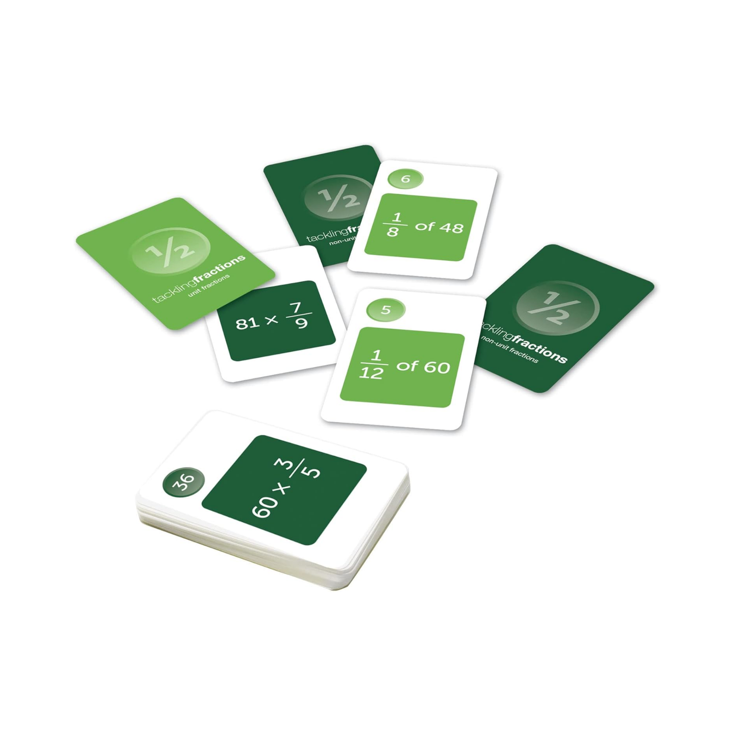 Learning Resources Tacklingfractions Student Set, Fun Fractions Card Game, Maths Learning for Kids, 84 Cards & Teacher Guide, Ages 6+