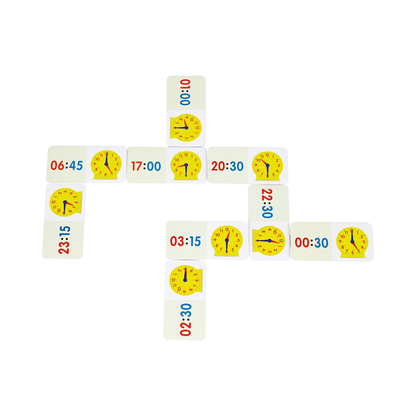 Learning Resources Time Dominoes, Telling Time Game with Digital and Analogue Clocks, Includes 36 Dominoes and Activity Guide, Teaches 12 and 24 Hour Formats, Ages 6+
