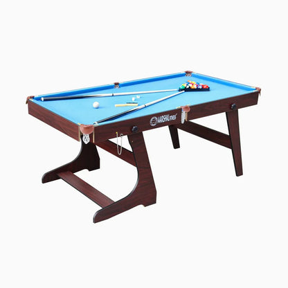 Premium 6ft Green & Blue Pool Table with Complete Accessory Set - Durable MDF Construction