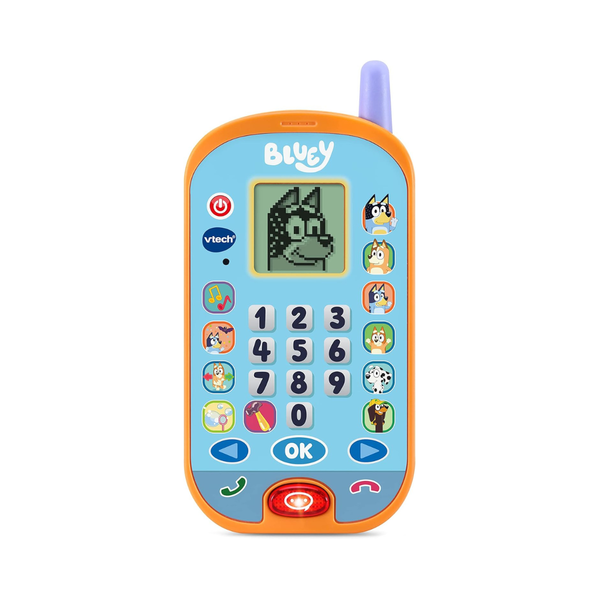 VTech Bluey Ring Ring Learning Phone Interactive Toy with Voice Activation, Games, Animations, Numbers and Educational Role Play, Motor Skill Development, Ideal Gift for Kids Ages 3-6, Multicolor
