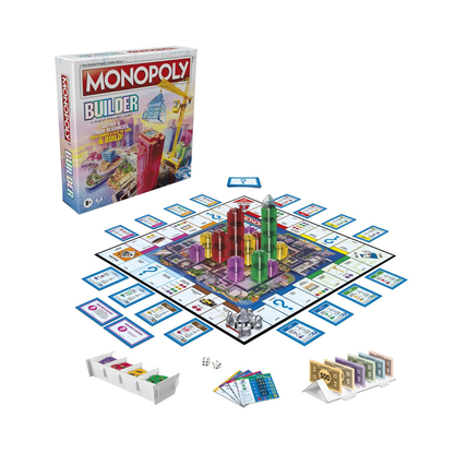 Monopoly Builder Board Game by Hasbro, Strategy Family Game for Kids and Adults, Stack Buildings, Collect Points, Fun Competitive Gameplay, Ages 8+