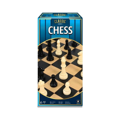 Merchant Ambassador Classic Chess Game Set, Wooden Strategy & Educational Board Game, White/Black, 6+ Years