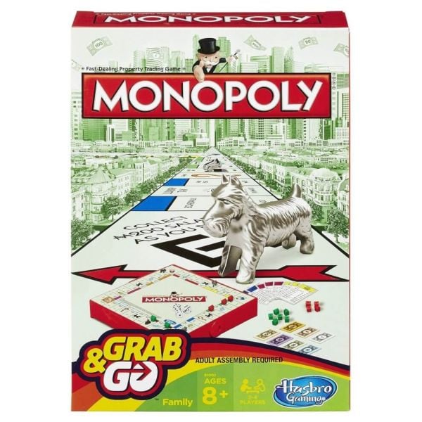 Monopoly Travel Edition Board Game by Hasbro, Spanish Version, Portable Family Game for 2 to 4 Players, Ages 8 and Up
