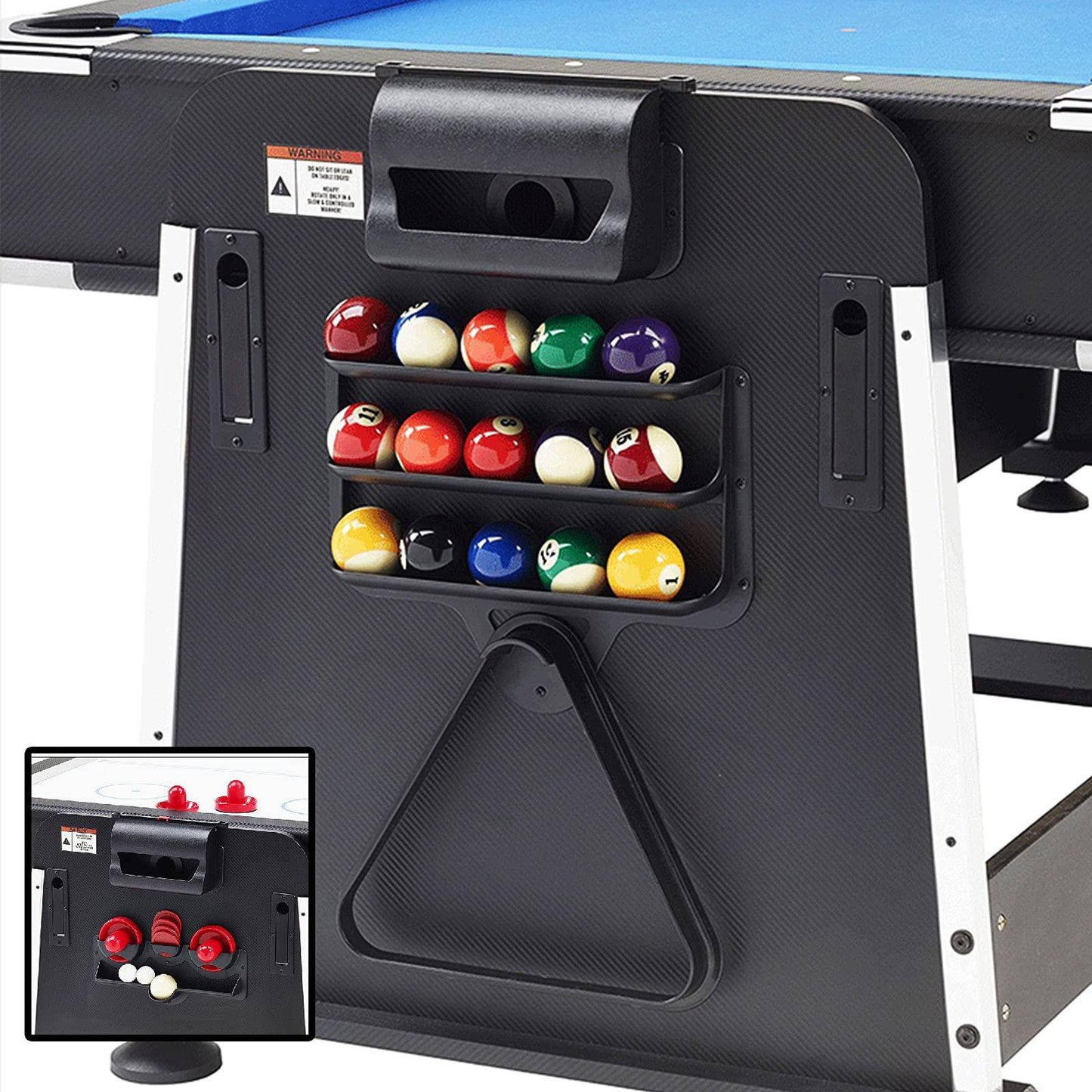 COOLBABY 4 in 1 DGMT-3005 7ft Blue Pool Table Billiard + Air Hockey + Tennis Table