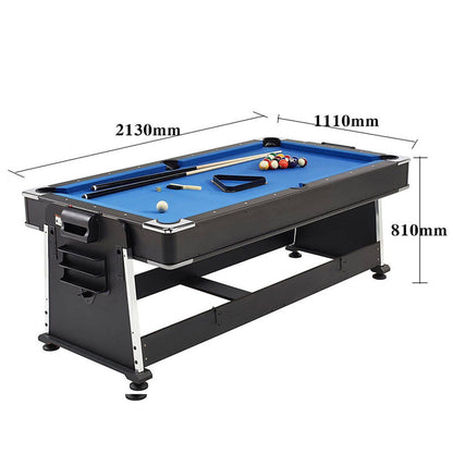 COOLBABY 4 in 1 DGMT-3005 7ft Blue Pool Table Billiard + Air Hockey + Tennis Table