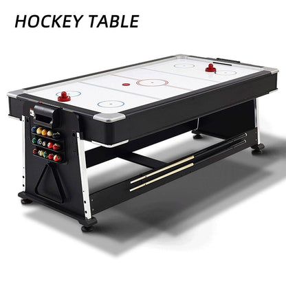 COOLBABY 4 in 1 DGMT-3005 7ft Blue Pool Table Billiard + Air Hockey + Tennis Table