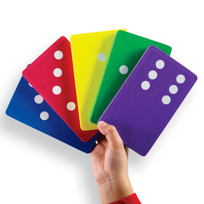 Learning Resources Jumbo Foam Dominoes, Set of 28 Soft, Colourful Dominoes for Kids, Jumbo Size for Little Hands, Quiet Classroom or Home Learning Game, Ages 5+