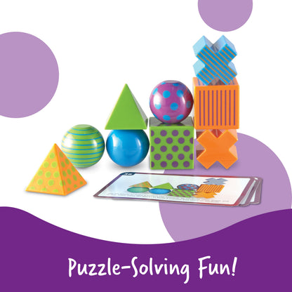 Learning Resources Mental Blox Critical Thinking Game, Pattern and Matching Game for Kids, Develop Memory, Problem Solving, and Recognition Skills, Includes 40 Challenges and 20 Chunky Plastic Pieces, For Ages 5+