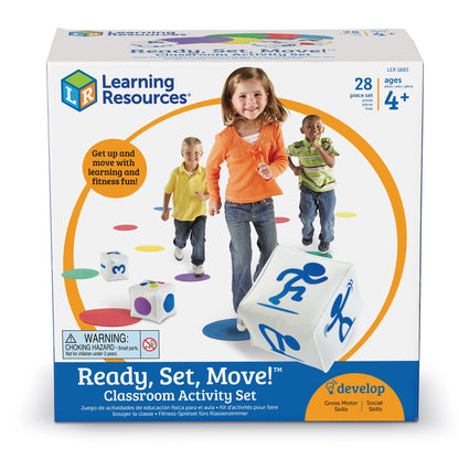 Learning Resources Ready, Set, Move, Classroom Activity Set for Active Learning and Early Skill Development (Ages 4+)