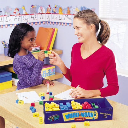Learning Resources Word for Word Phonics Game, Fast-Paced Spelling Game for 2-4 Players, Includes Word Families, Letter Endings, and Blends