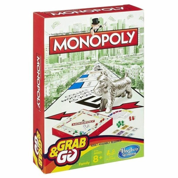 Monopoly Travel Edition Board Game by Hasbro, Spanish Version, Portable Family Game for 2 to 4 Players, Ages 8 and Up