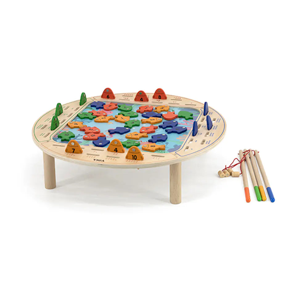 Viga Magnetic Wooden Fishing Game, Montessori Educational Toy, Develops Hand-Eye Coordination, Number Recognition & Motor Skills, Eco-Friendly & Non-Toxic, for Boys & Girls Ages 2+