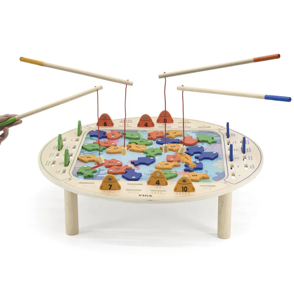 Viga Magnetic Wooden Fishing Game, Montessori Educational Toy, Develops Hand-Eye Coordination, Number Recognition & Motor Skills, Eco-Friendly & Non-Toxic, for Boys & Girls Ages 2+