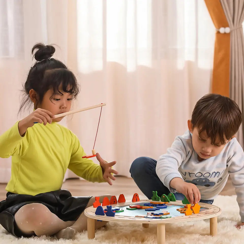 Viga Magnetic Wooden Fishing Game, Montessori Educational Toy, Develops Hand-Eye Coordination, Number Recognition & Motor Skills, Eco-Friendly & Non-Toxic, for Boys & Girls Ages 2+
