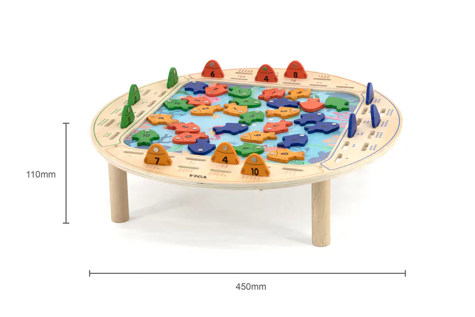 Viga Magnetic Wooden Fishing Game, Montessori Educational Toy, Develops Hand-Eye Coordination, Number Recognition & Motor Skills, Eco-Friendly & Non-Toxic, for Boys & Girls Ages 2+