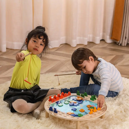 Viga Magnetic Wooden Fishing Game, Montessori Educational Toy, Develops Hand-Eye Coordination, Number Recognition & Motor Skills, Eco-Friendly & Non-Toxic, for Boys & Girls Ages 2+